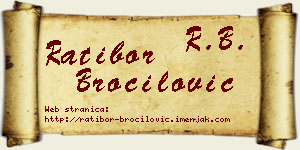 Ratibor Broćilović vizit kartica